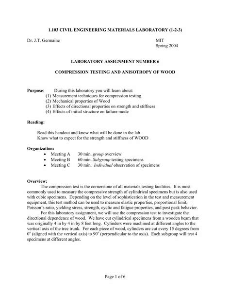 compression test experiment pdf|1.103 CIVIL ENGINEERING MATERIALS LABORATORY (1 .